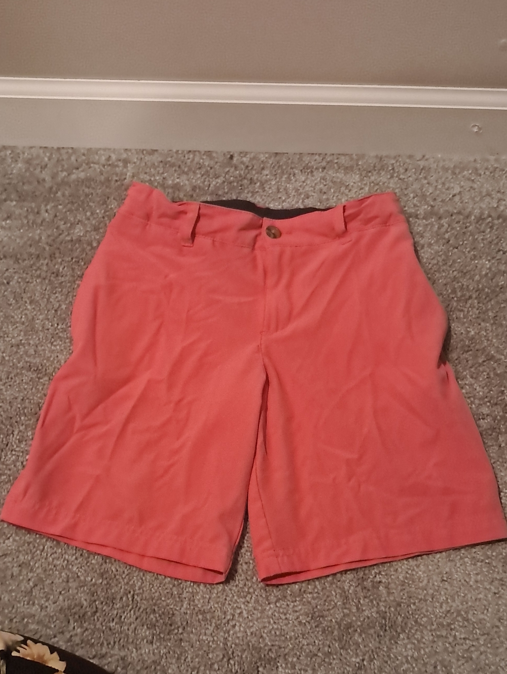 crown & ivy Coral Pink Kids Shorts with Button Waistband